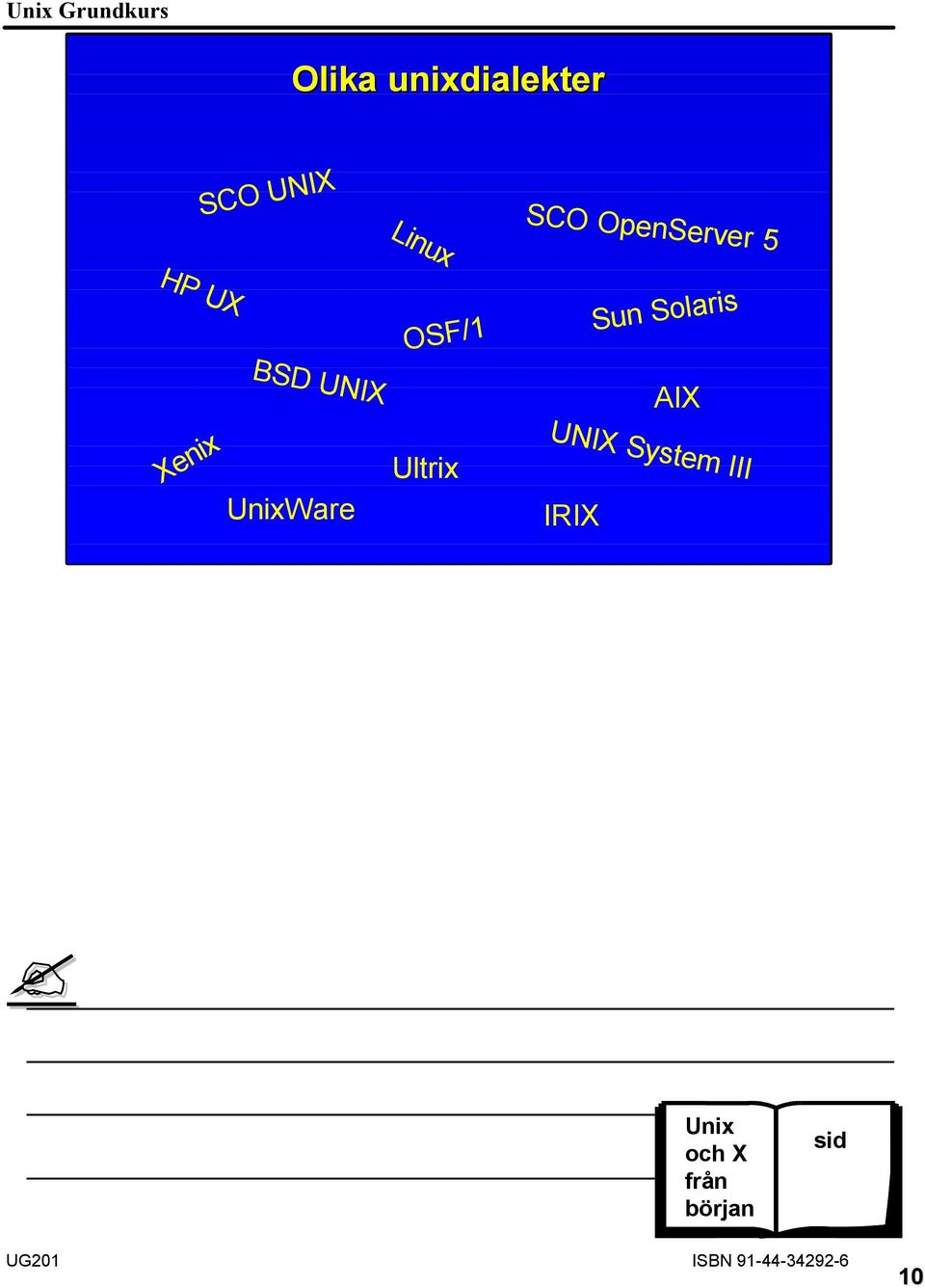 OSF/1 Sun Solaris Xenix BSD UNIX