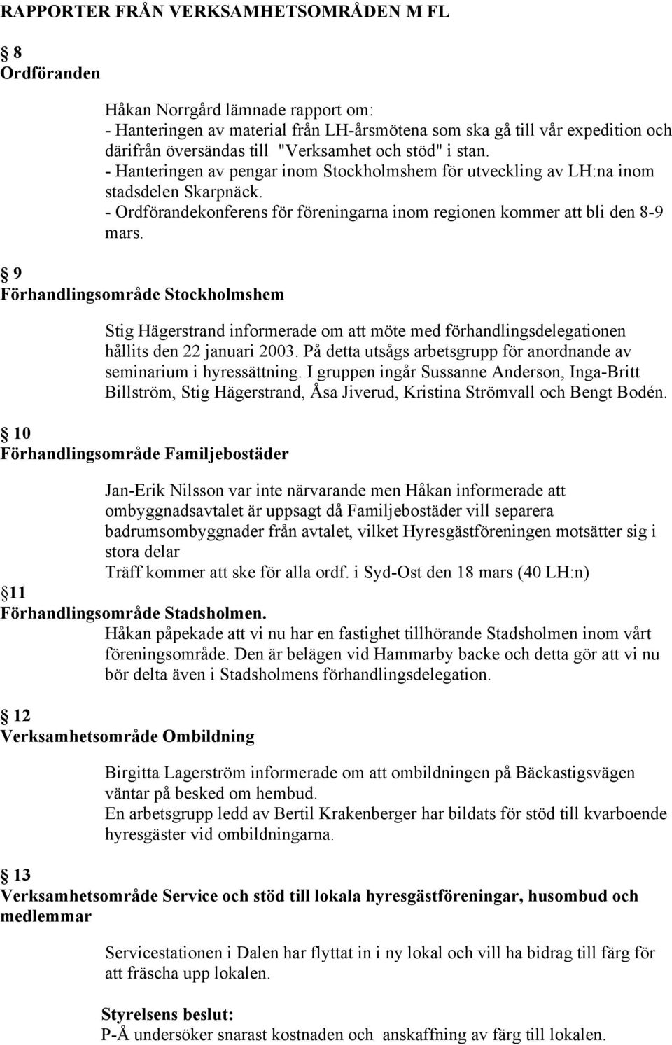 - Ordförandekonferens för föreningarna inom regionen kommer att bli den 8-9 mars.