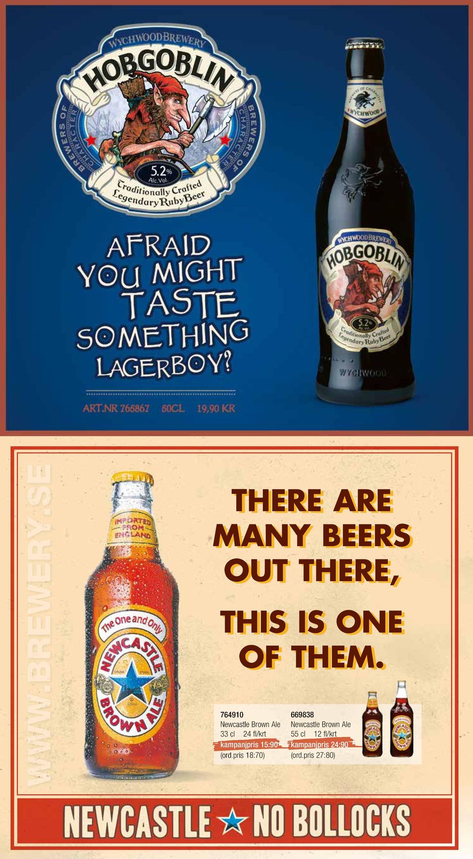 764910 Newcastle Brown Ale 33 cl 24 fl/krt kampanjpris