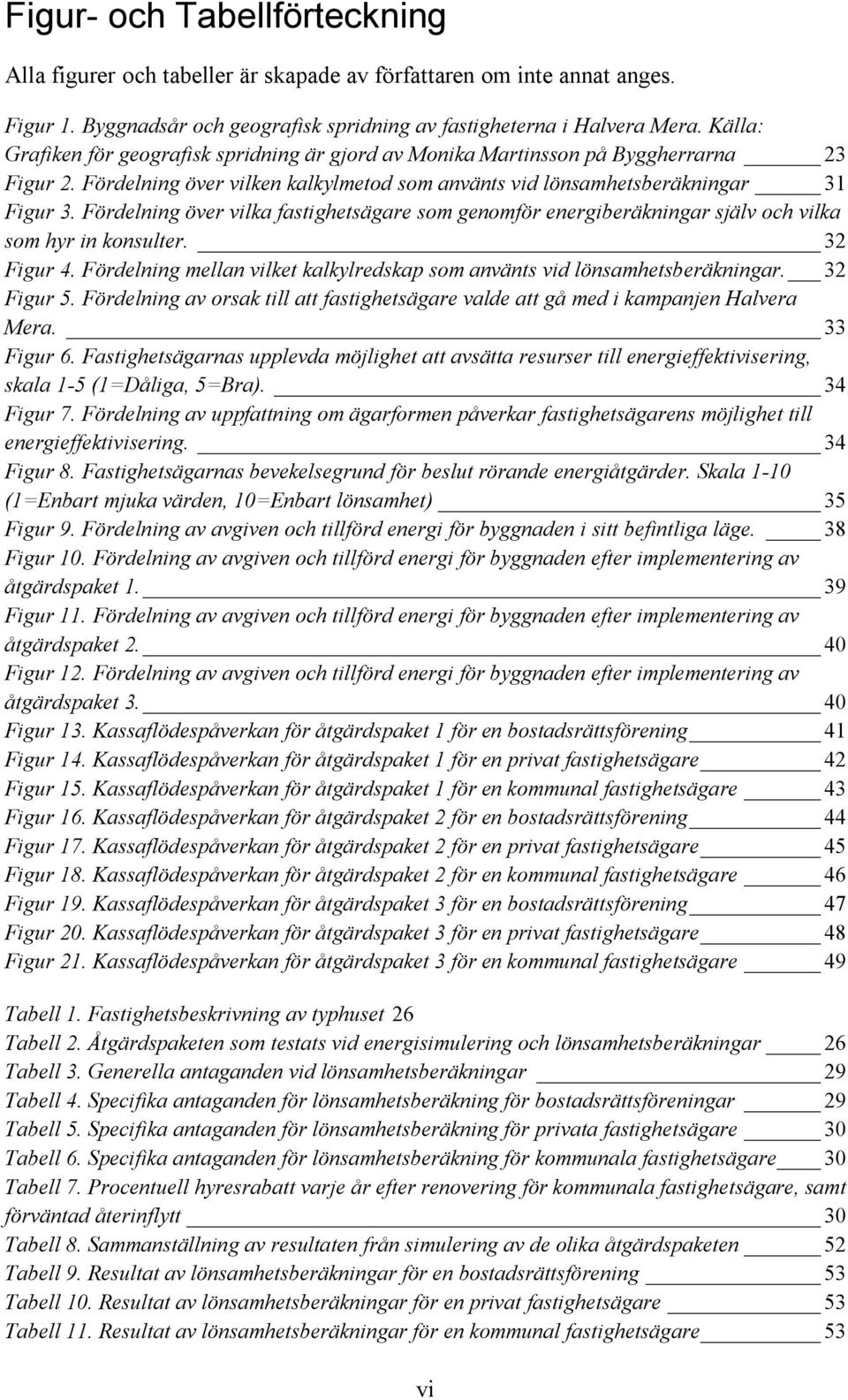 Fördelning över vilka fastighetsägare som genomför energiberäkningar själv och vilka som hyr in konsulter. 32 Figur 4. Fördelning mellan vilket kalkylredskap som använts vid lönsamhetsberäkningar.