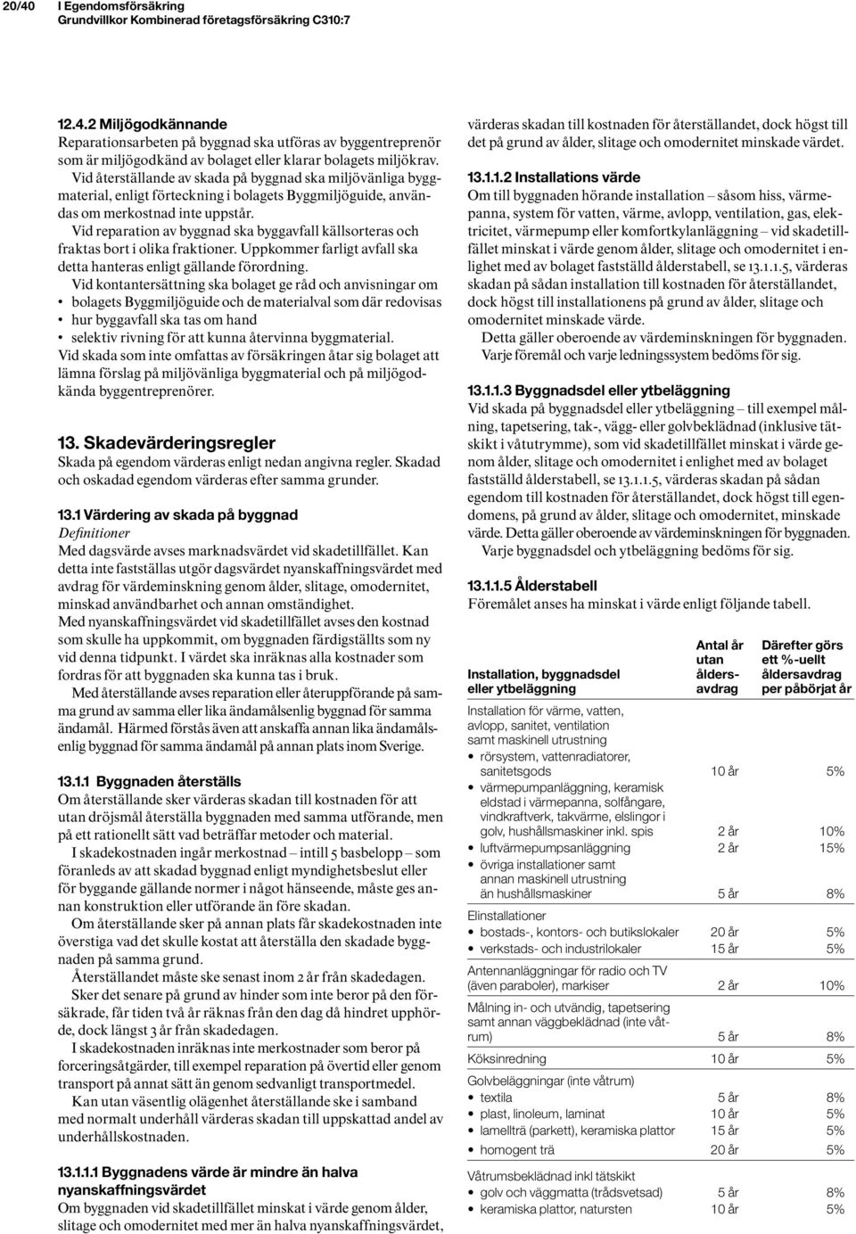 Vid reparation av byggnad ska byggavfall källsorteras och fraktas bort i olika fraktioner. Uppkommer farligt avfall ska detta hanteras enligt gällande förordning.