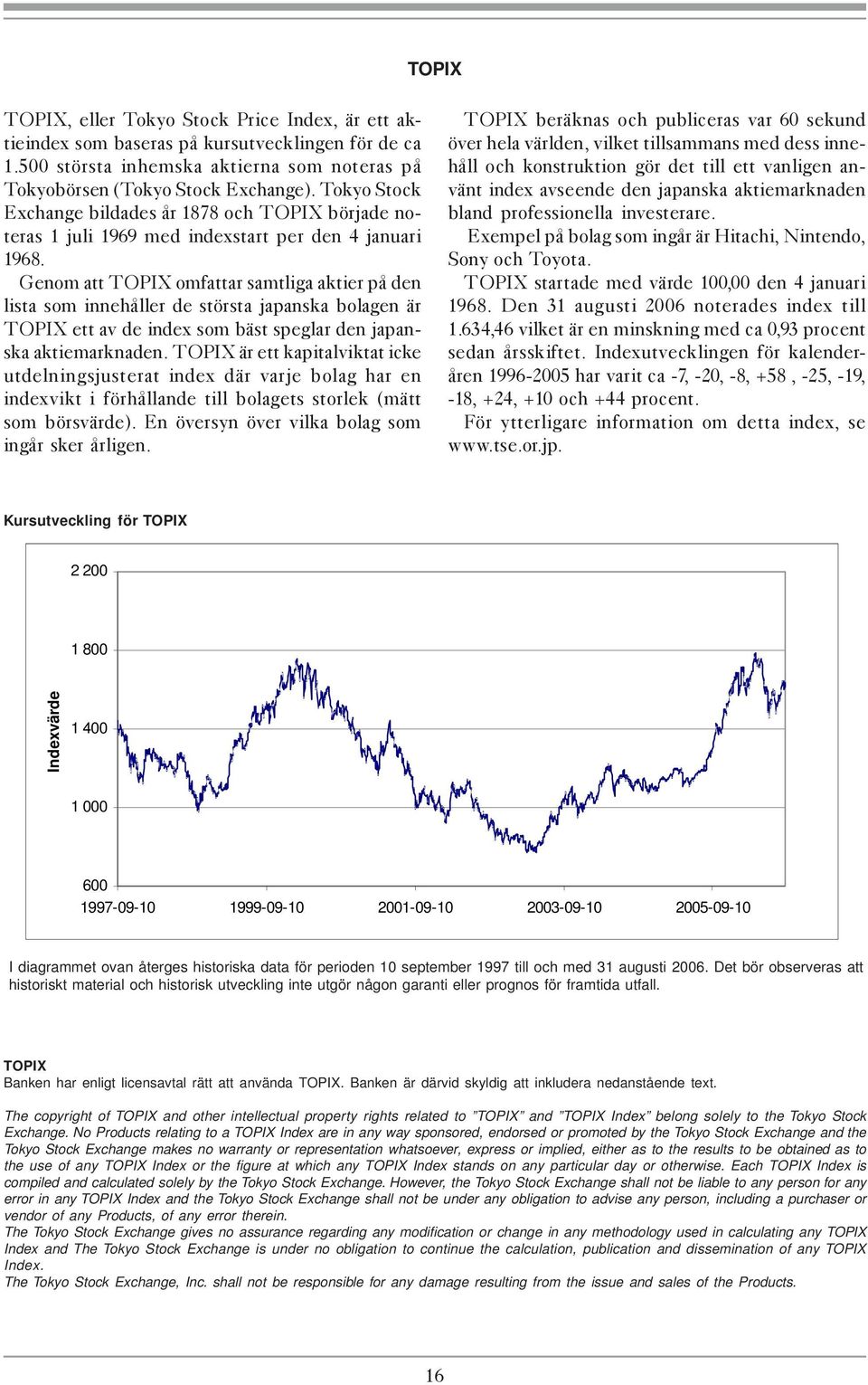 Genom att TOPIX omfattar samtliga aktier på den lista som innehåller de största japanska bolagen är TOPIX ett av de index som bäst speglar den japanska aktiemarknaden.