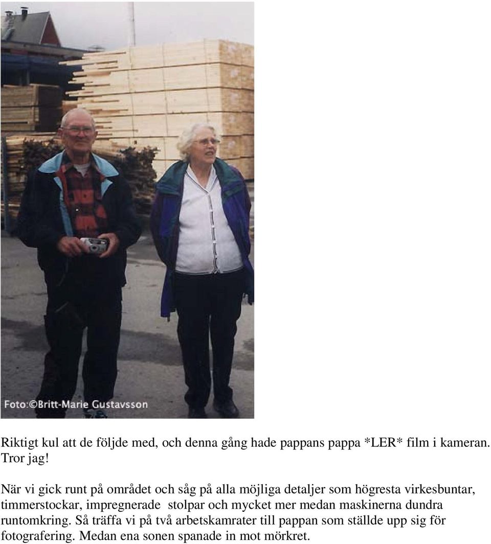 timmerstockar, impregnerade stolpar och mycket mer medan maskinerna dundra runtomkring.