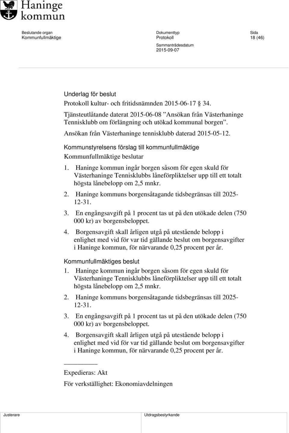 Kommunstyrelsens förslag till kommunfullmäktige Kommunfullmäktige beslutar 1.