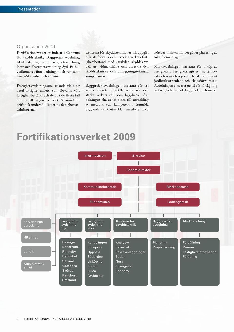 Fastighetsavdelningarna är indelade i ett antal fastighetsenheter som förvaltar vårt fastighetsbestånd och de är i de flesta fall knutna till en garnisonsort.