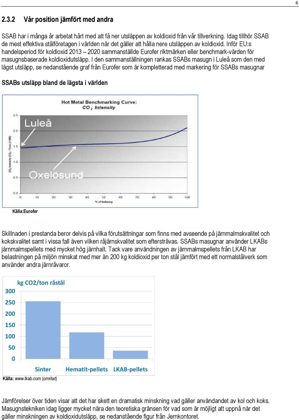 Inför EU:s handelsperiod för koldioxid 2013 2020 sammanställde Eurofer riktmärken eller benchmark-värden för masugnsbaserade koldioxidutsläpp.