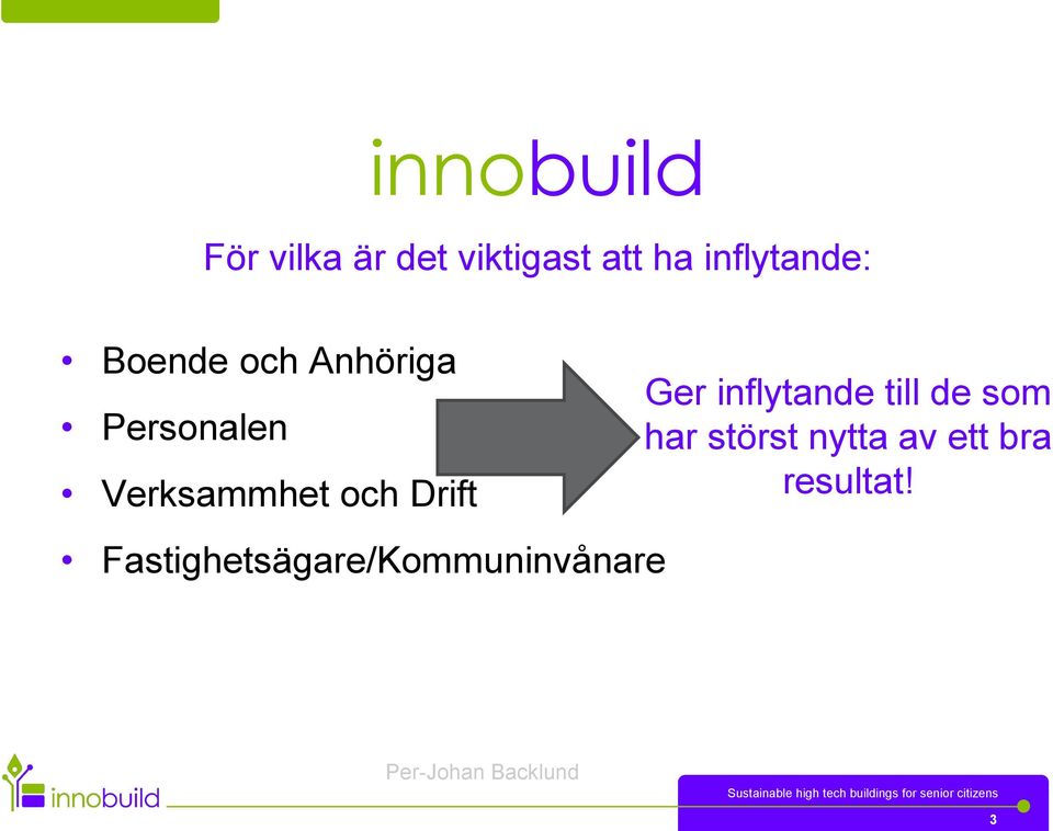 Drift Fastighetsägare/Kommuninvånare Ger