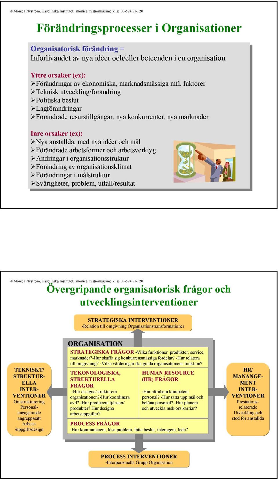 mfl. faktorer faktorer Teknisk utveckling/förändring Politiska beslut beslut Lagförändringar Förändrade resurstillgångar, nya nya konkurrenter, nya nya marknader Inre Inre orsaker orsaker (ex): (ex):