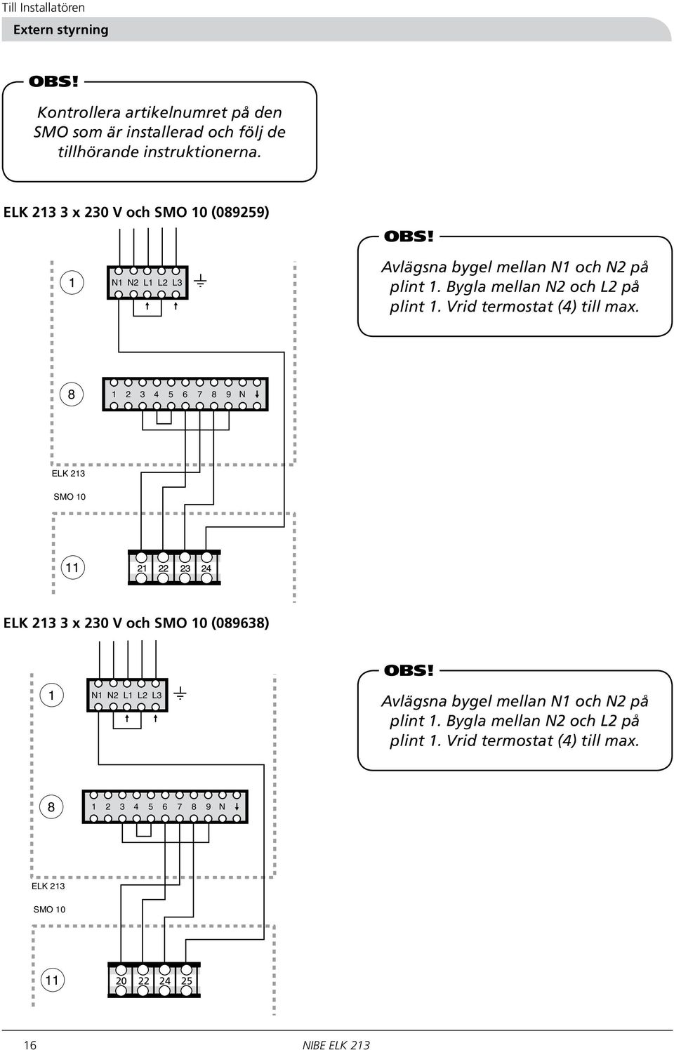 Vrid termostat (4) till max.