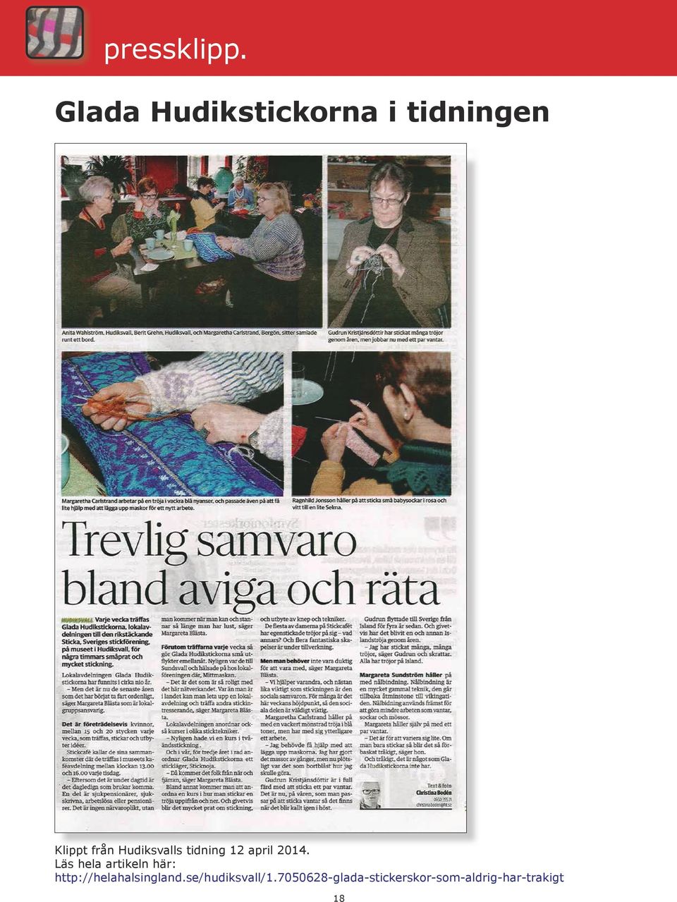 Hudiksvalls tidning 12 april 2014.