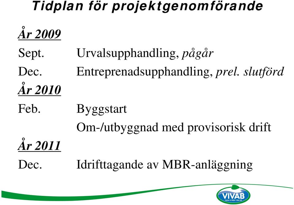 Urvalsupphandling, pågår Entreprenadsupphandling, prel.