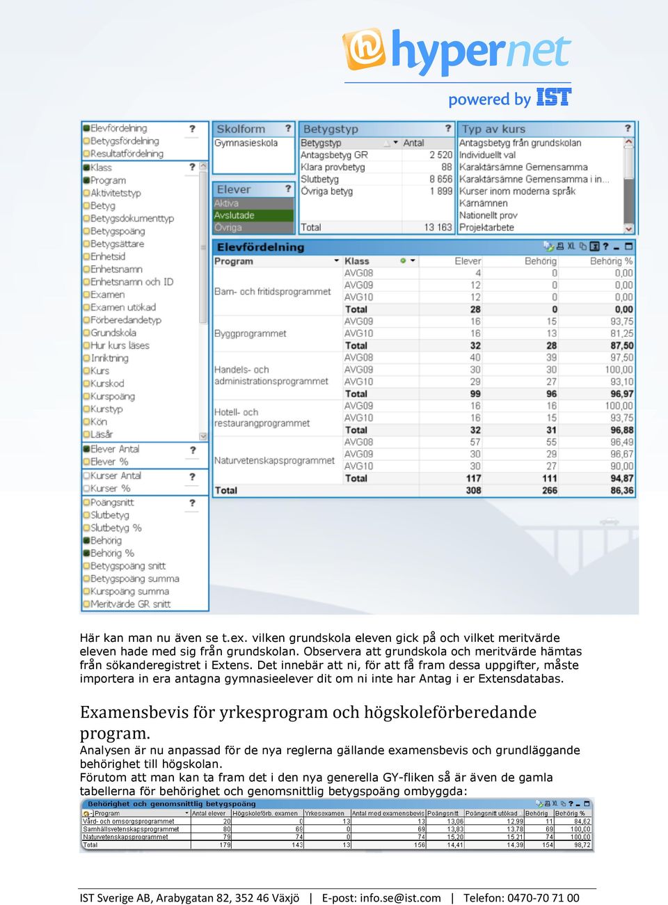 Det innebär att ni, för att få fram dessa uppgifter, måste importera in era antagna gymnasieelever dit om ni inte har Antag i er Extensdatabas.