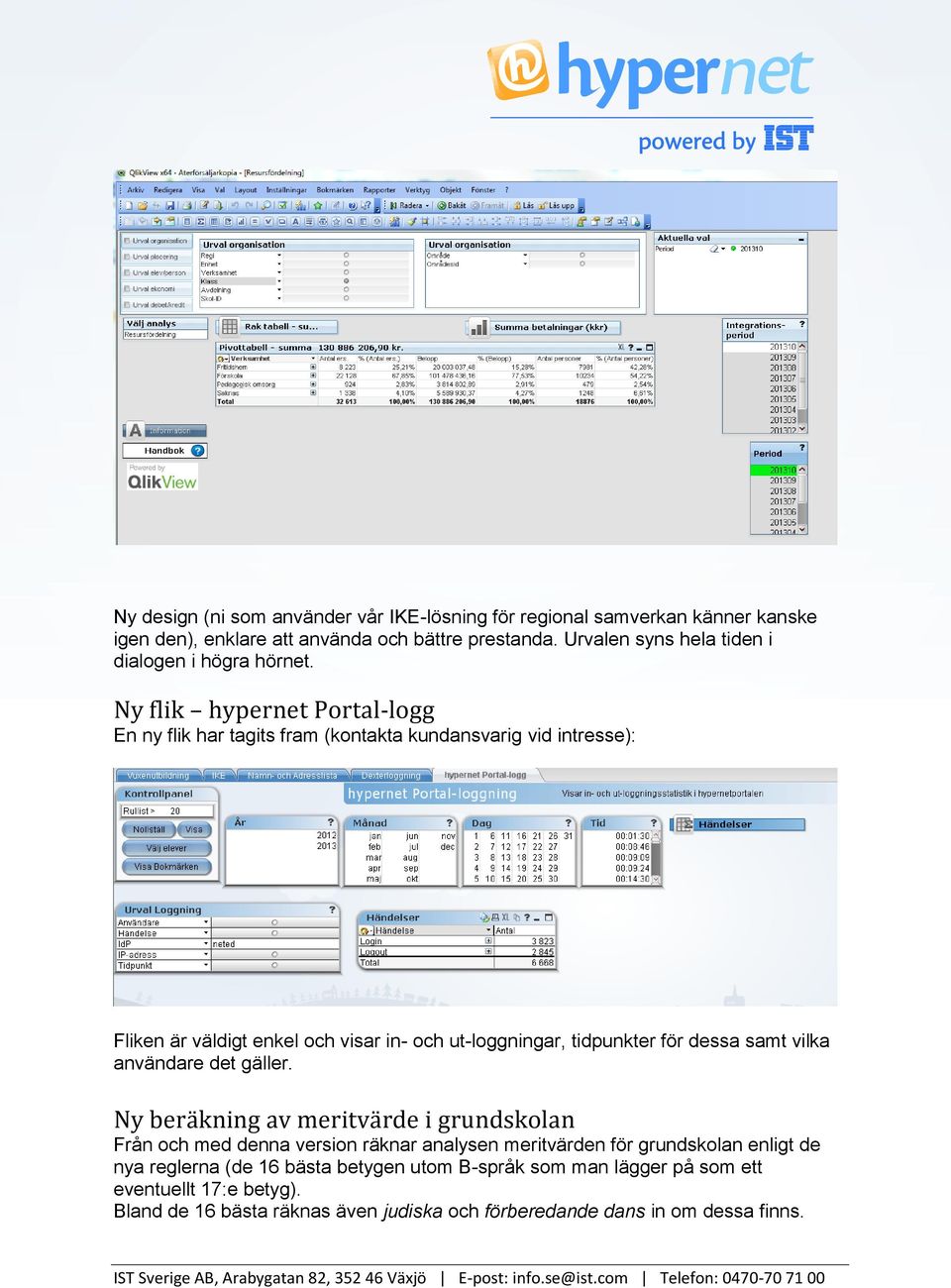 Ny flik hypernet Portal-logg En ny flik har tagits fram (kontakta kundansvarig vid intresse): Fliken är väldigt enkel och visar in- och ut-loggningar, tidpunkter för dessa