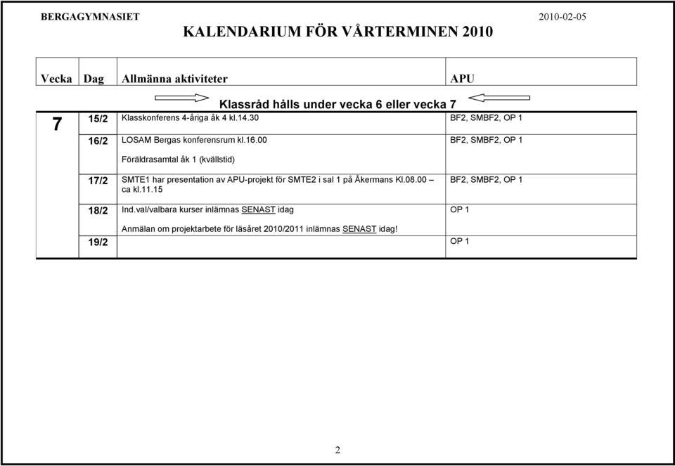 2 LOSAM Bergas konferensrum kl.16.