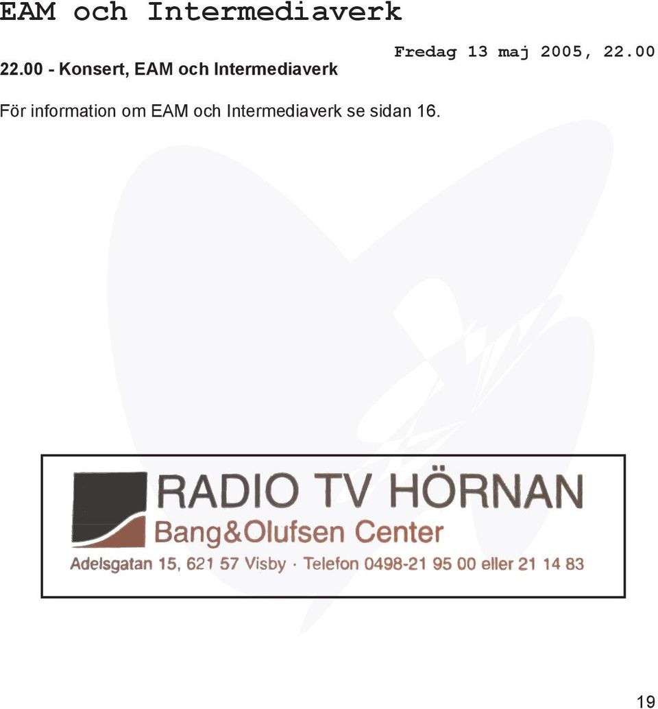 00 - Konsert, EAM och Intermediaverk