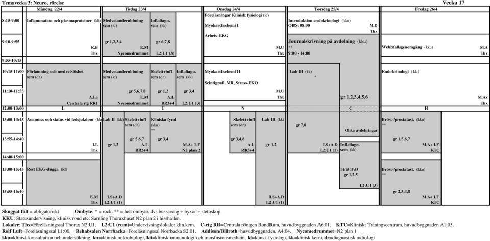 B E.M M.U ** Webbfallsgenomgång (kku) M.A Thx Nycomedrummet L2:U1 (3) Thx 9:00-14:00 Thx 10:15-11:00 Förlamning och medvetslöshet Medvetanderubbning Skelett+infl Infl.diagn.