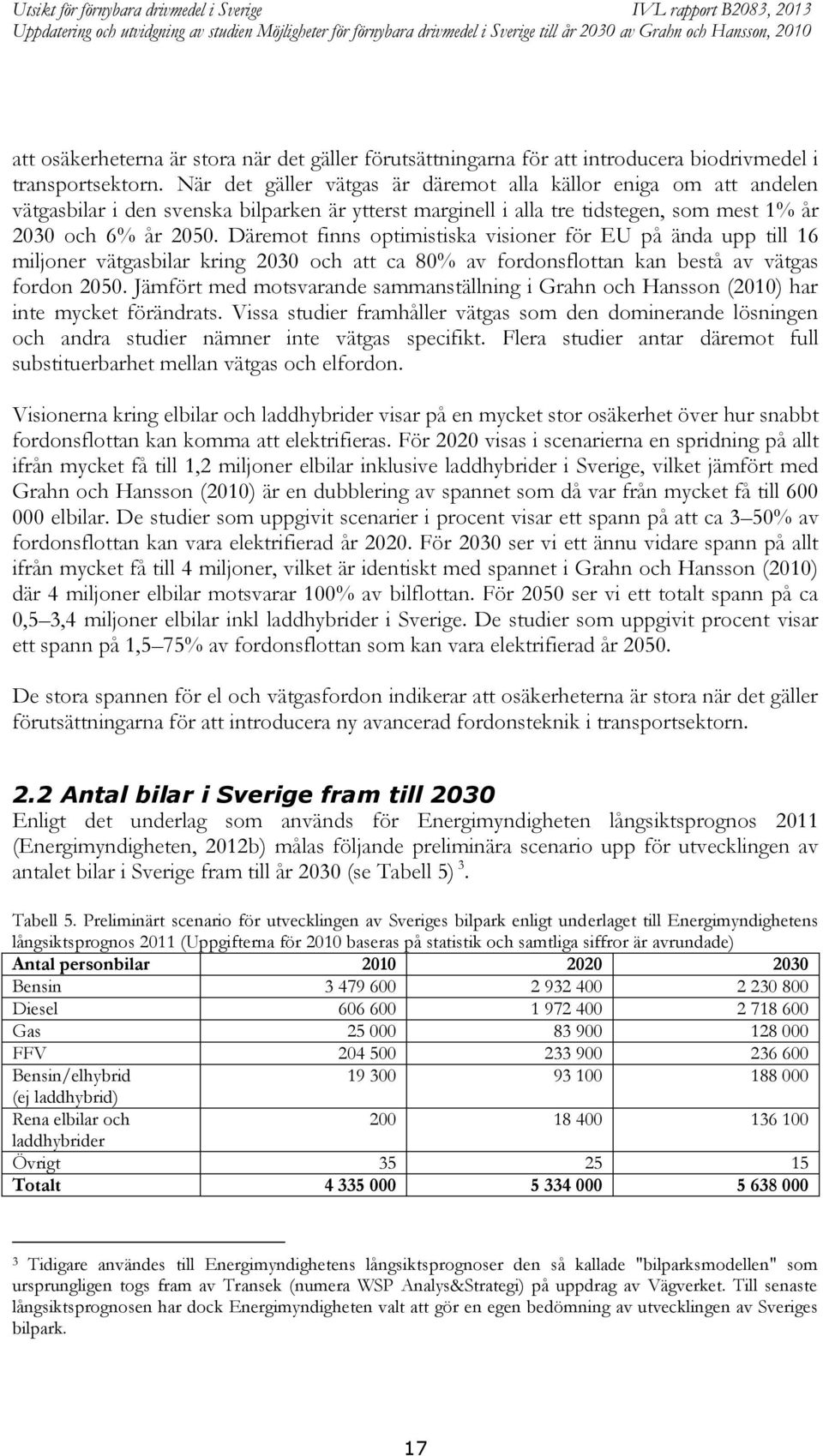 Däremot finns optimistiska visioner för EU på ända upp till 16 miljoner vätgasbilar kring 2030 och att ca 80% av fordonsflottan kan bestå av vätgas fordon 2050.