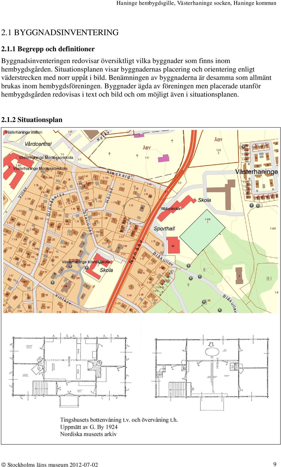 Benämningen av byggnaderna är desamma som allmänt brukas inom hembygdsföreningen.