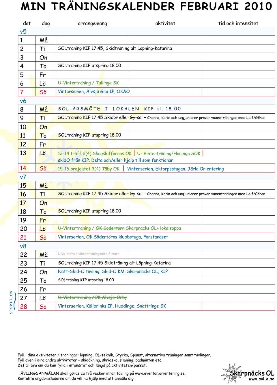 45 Skidor eller Gy-sal Channa, Karin och ungjuniorer provar vuxenträningen med Leif/Göran 10 On 11 To SOLträning KIP utspring 18.