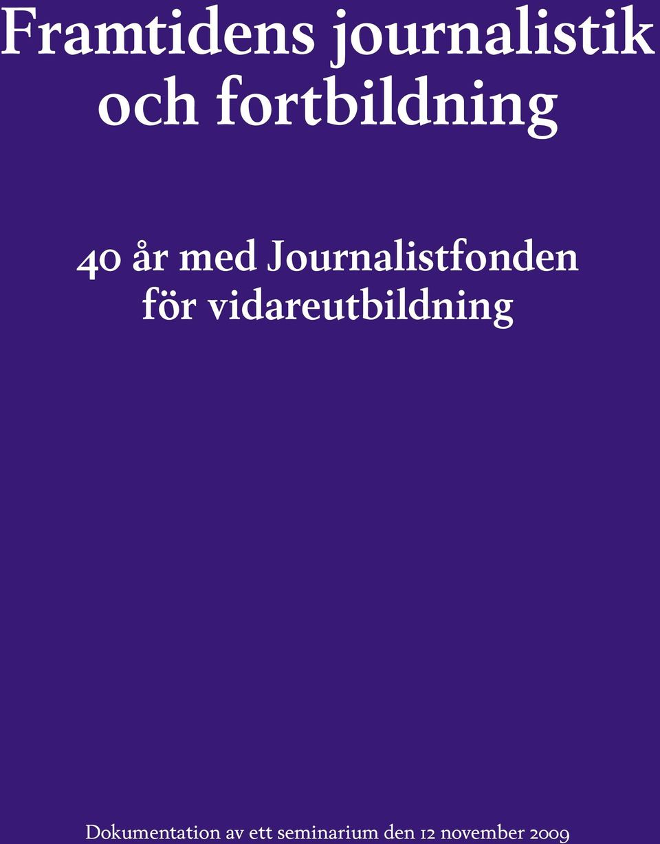 Journalistfonden för