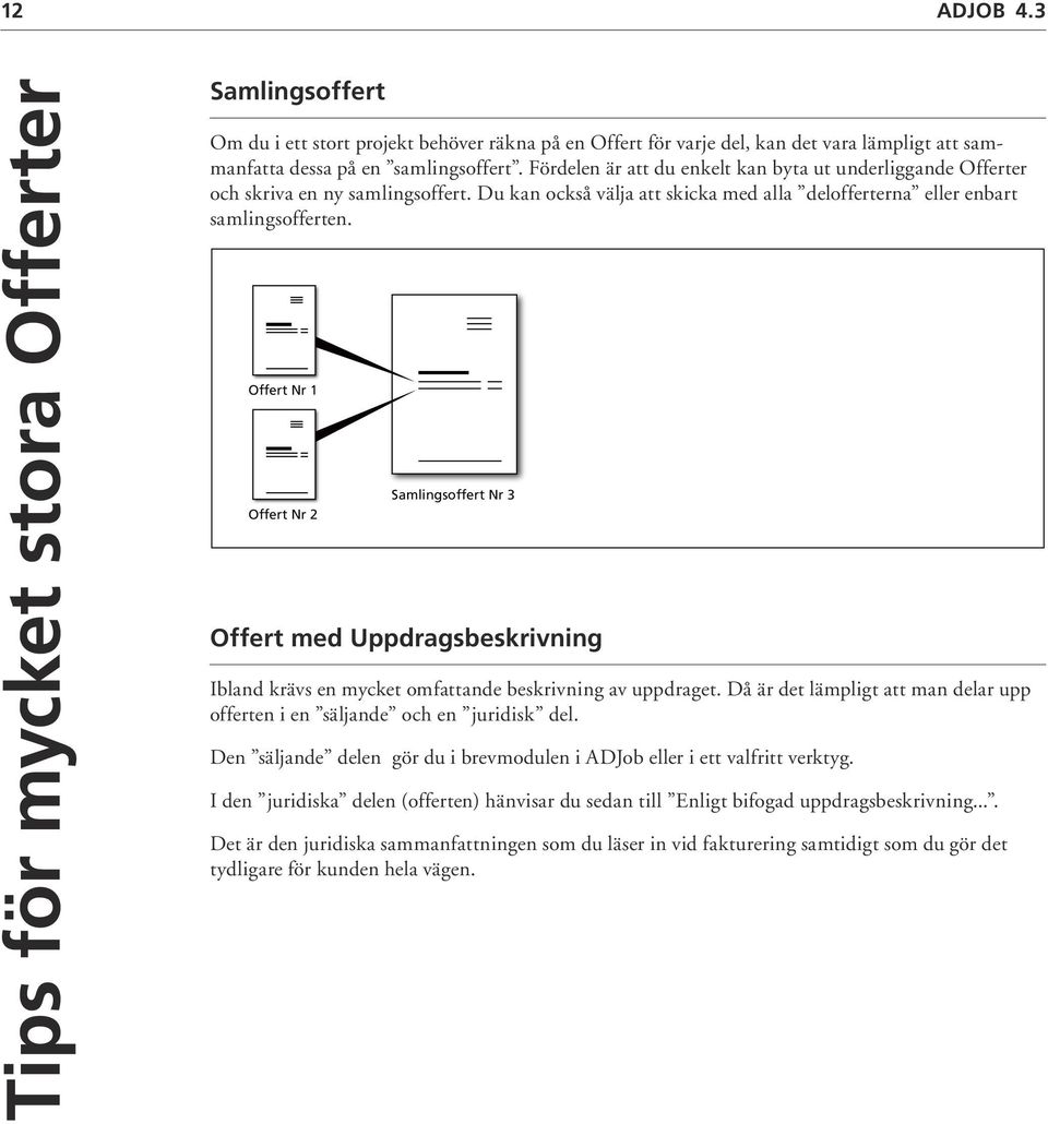 Offert Nr 1 Offert Nr 2 Samlingsoffert Nr 3 Offert med Uppdragsbeskrivning Ibland krävs en mycket omfattande beskrivning av uppdraget.