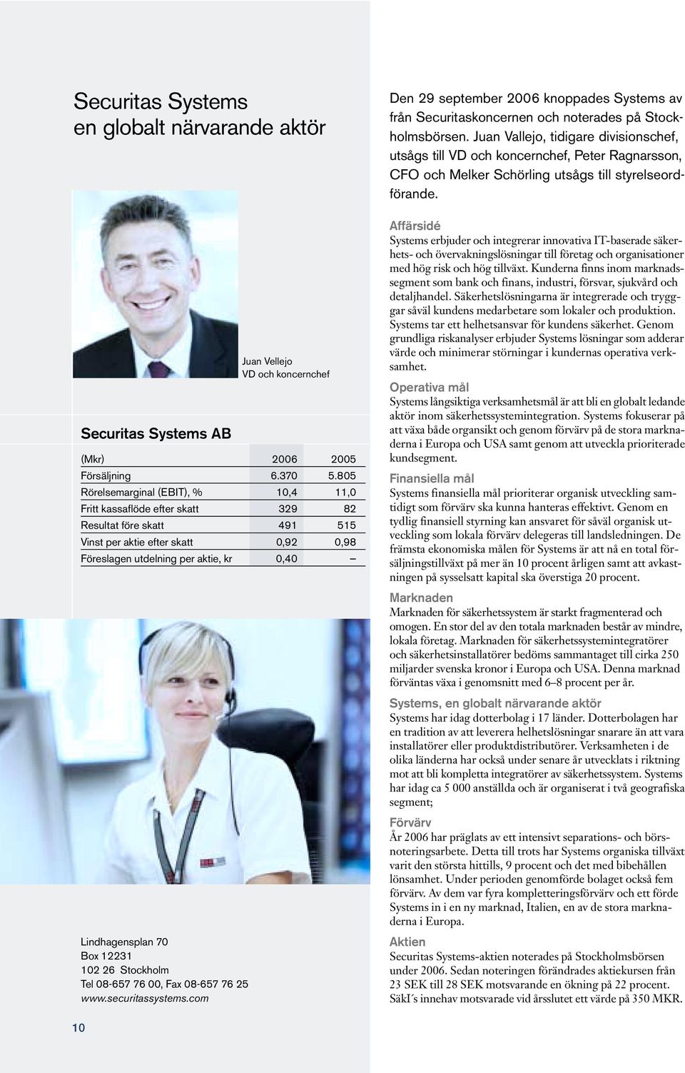 805 Rörelsemarginal (EBIT), % 10,4 11,0 Fritt kassaflöde efter skatt 329 82 Resultat före skatt 491 515 Vinst per aktie efter skatt 0,92 0,98 Föreslagen utdelning per aktie, kr 0,40 Den 29 september