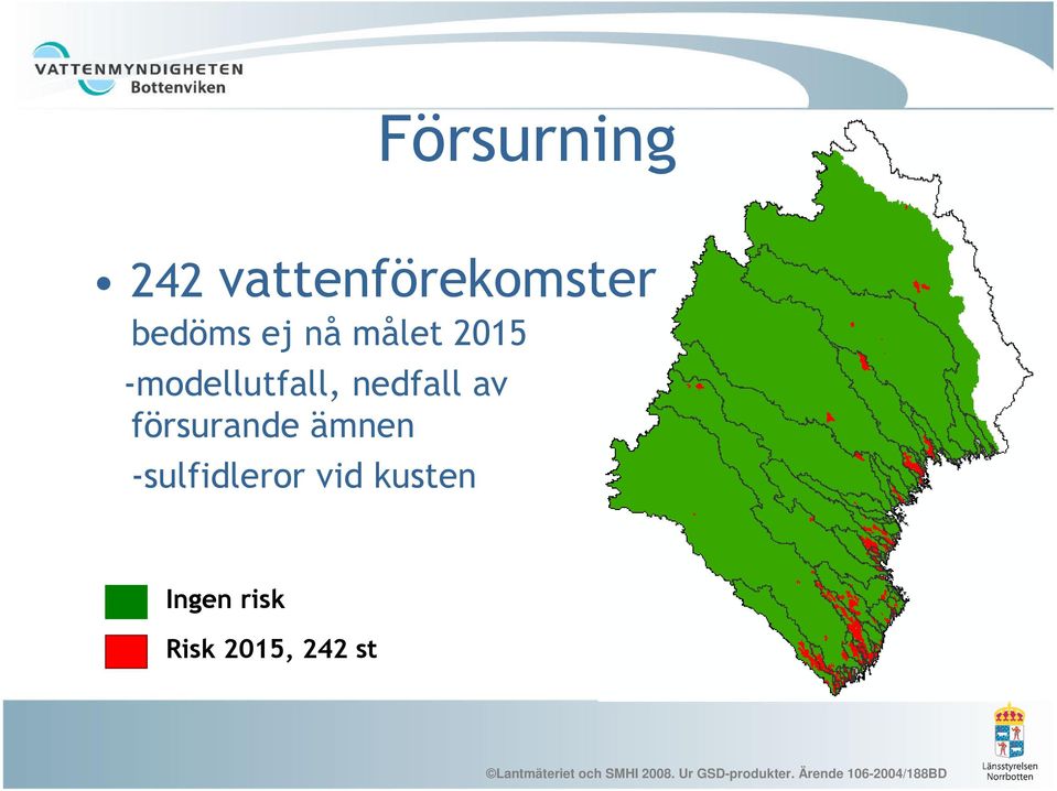 -sulfidleror vid kusten Ingen risk Risk 2015, 242 st
