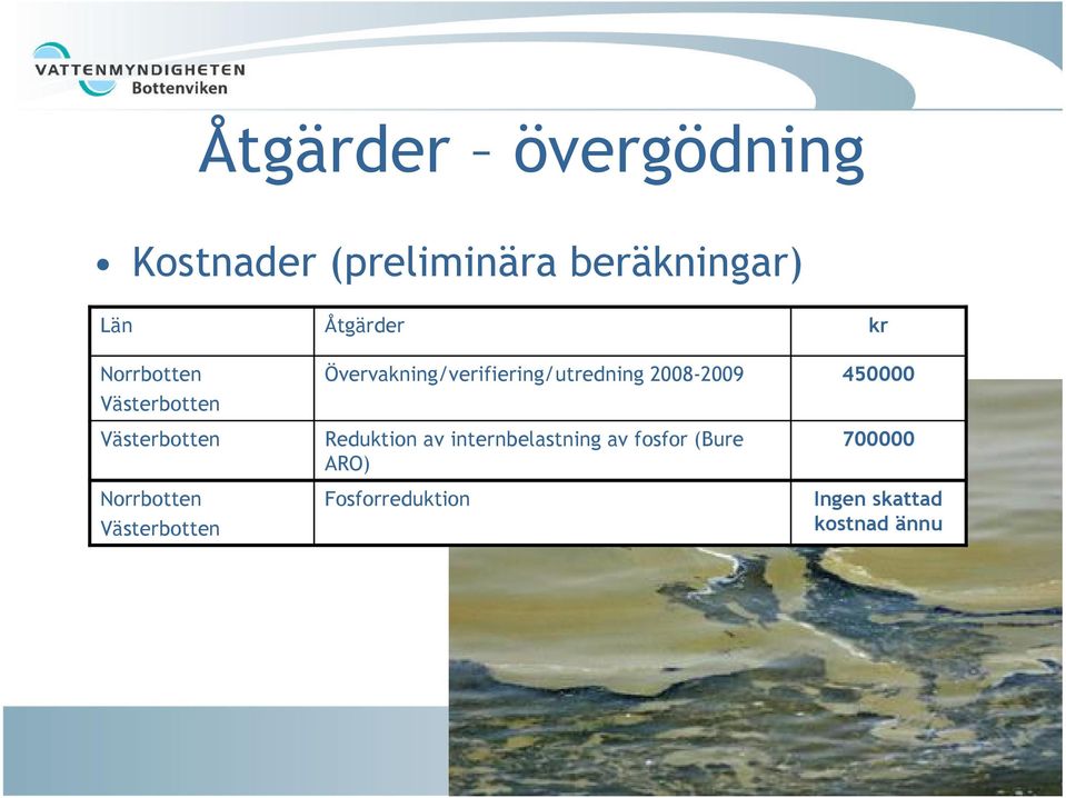 Övervakning/verifiering/utredning 2008-2009 Reduktion av