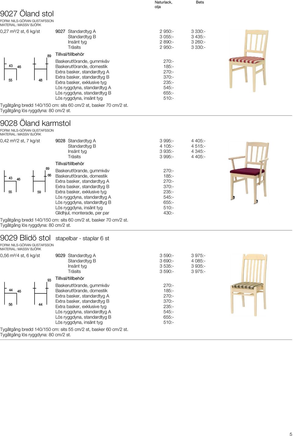 9028 Öland karmstol 545:- 655:- 510:- 0,42 m³/2 st, 7 kg/st 9028 Standardtyg A 3 995:- 4 405:- 4 105:- 4 515:- 3 935:- 4 345:- 3 995:- 4 405:- 43 46 55 59 89 66 Lös ryggdyna, standardtyg A Lös