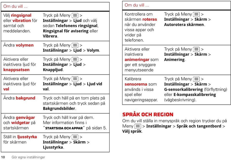 .. Kontrollera om skärmen roteras när du använder vissa appar och vrider på telefonen.