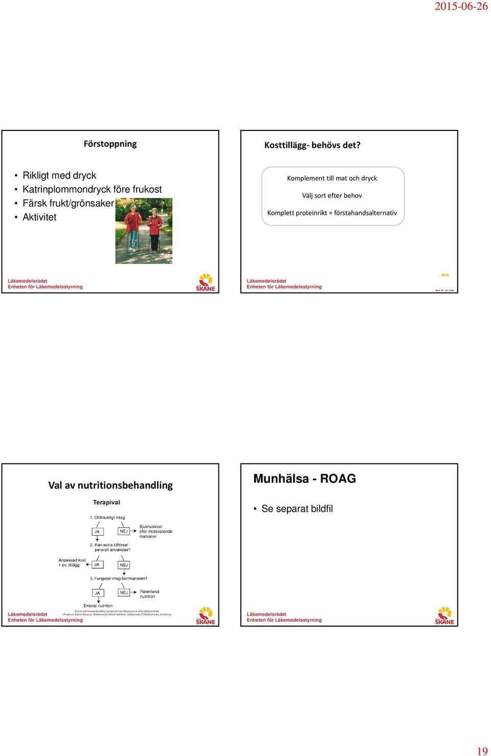 Välj sort efter behov Komplett proteinrikt = förstahandsalternativ Val av nutritionsbehandling Munhälsa - ROAG Se