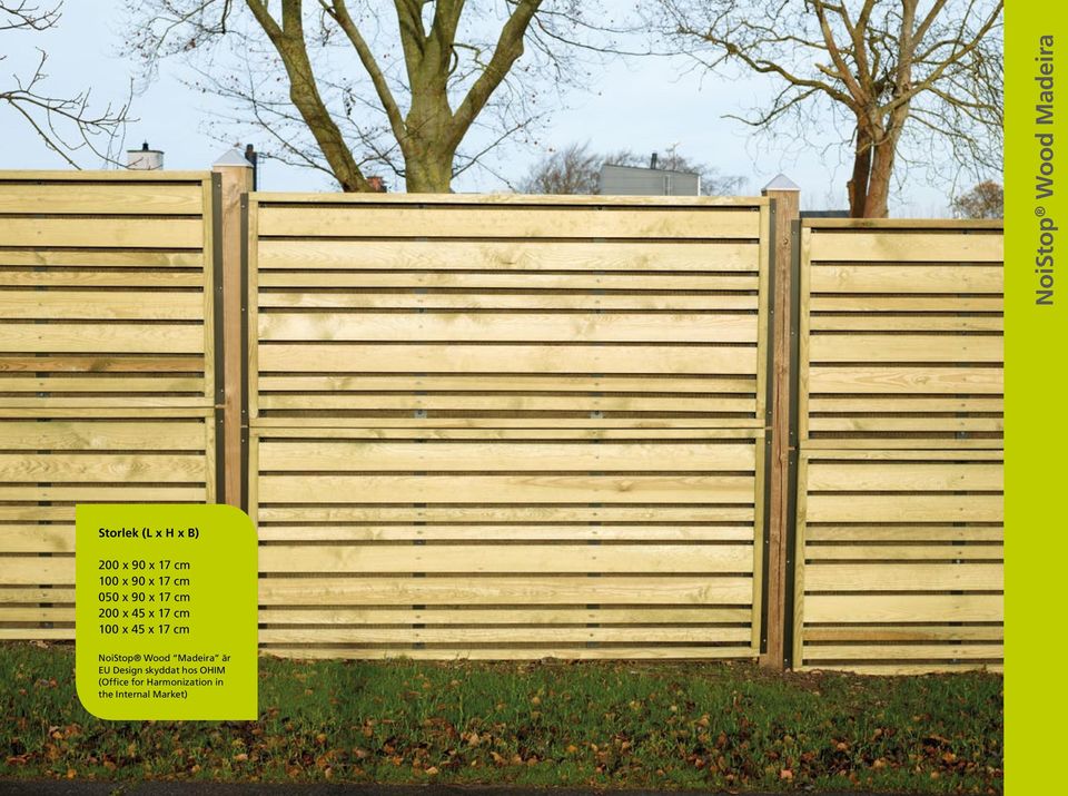 100 x 45 x 17 cm NoiStop Wood Madeira är EU Design