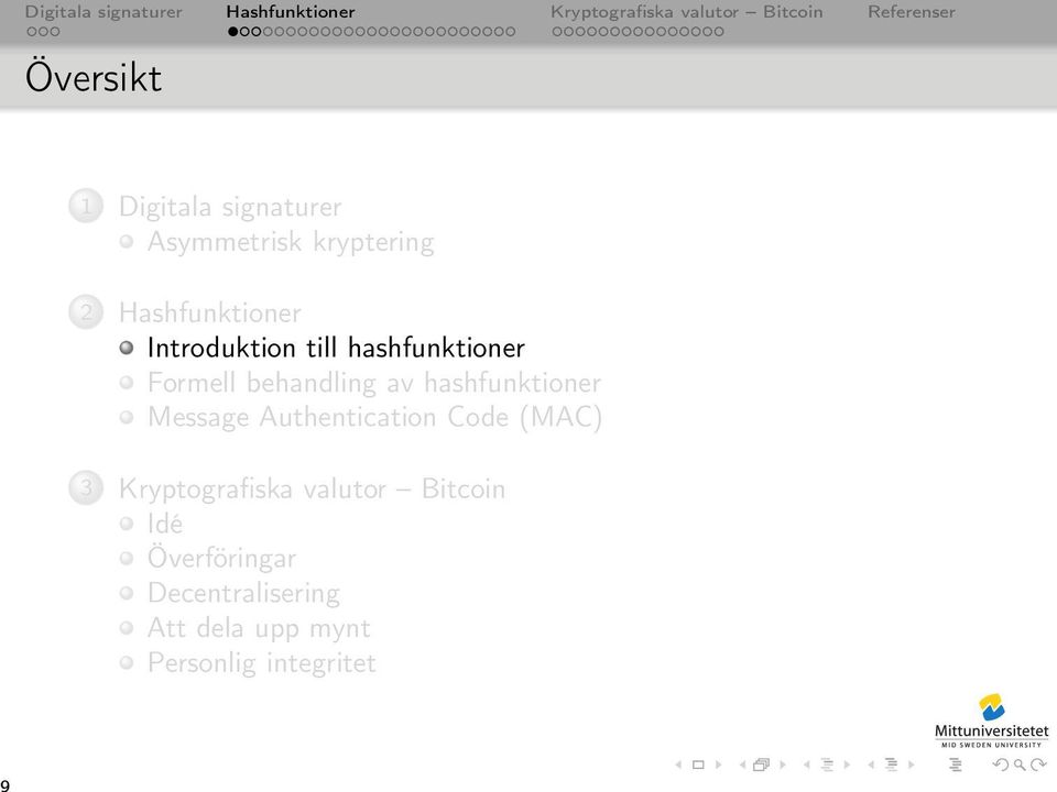 Authentication Code (MAC) 3 Kryptografiska valutor Bitcoin