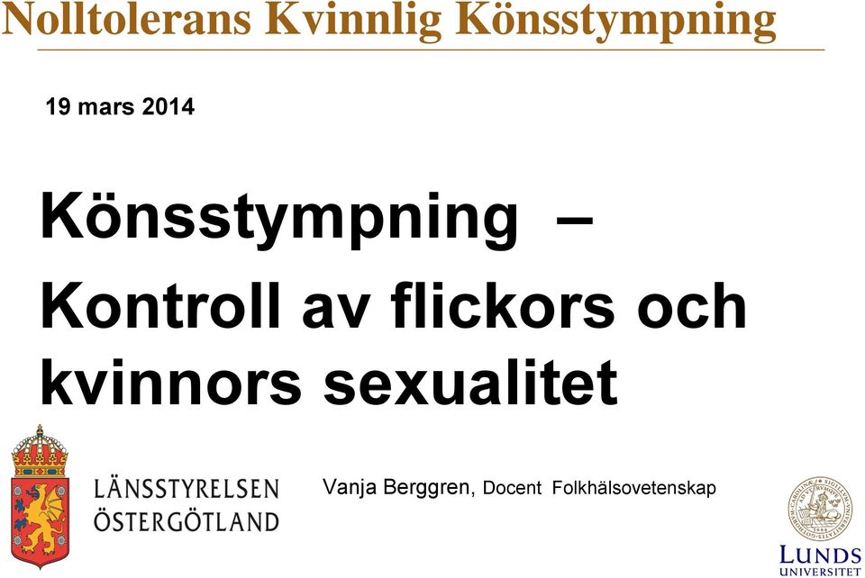 av flickors och kvinnors sexualitet