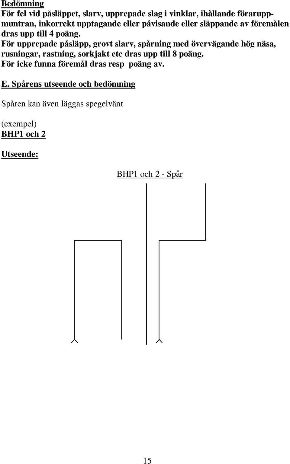 För upprepade påsläpp, grovt slarv, spårning med övervägande hög näsa, rusningar, rastning, sorkjakt etc dras upp