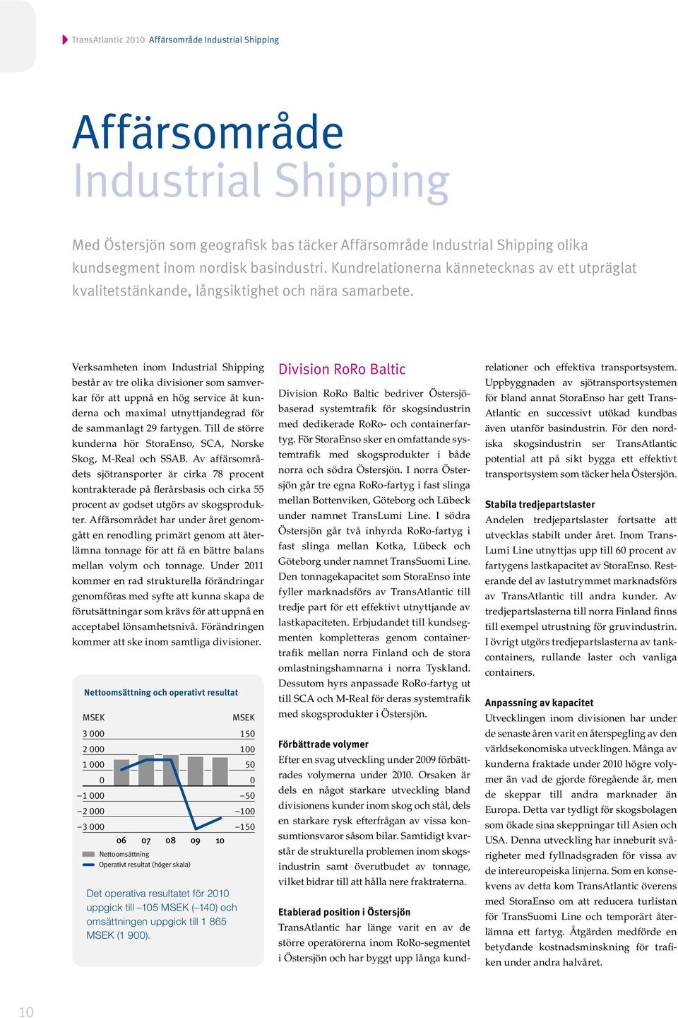 Verksamheten inom Industrial Shipping består av tre olika divisioner som samverkar för att uppnå en hög service åt kunderna och maximal utnyttjandegrad för de sammanlagt 29 fartygen.