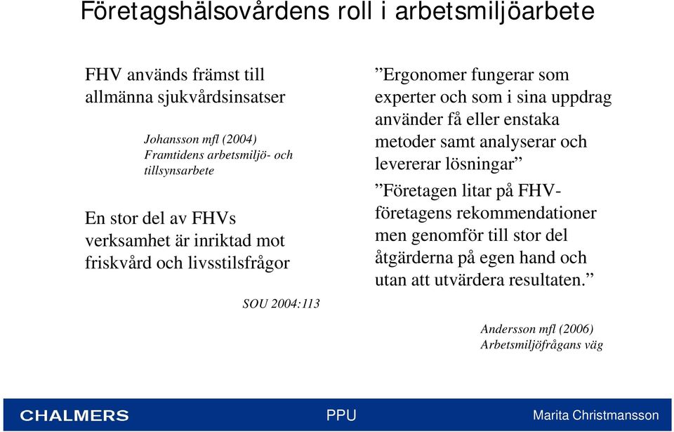 fungerar som experter och som i sina uppdrag använder få eller enstaka metoder samt analyserar och levererar lösningar Företagen litar på