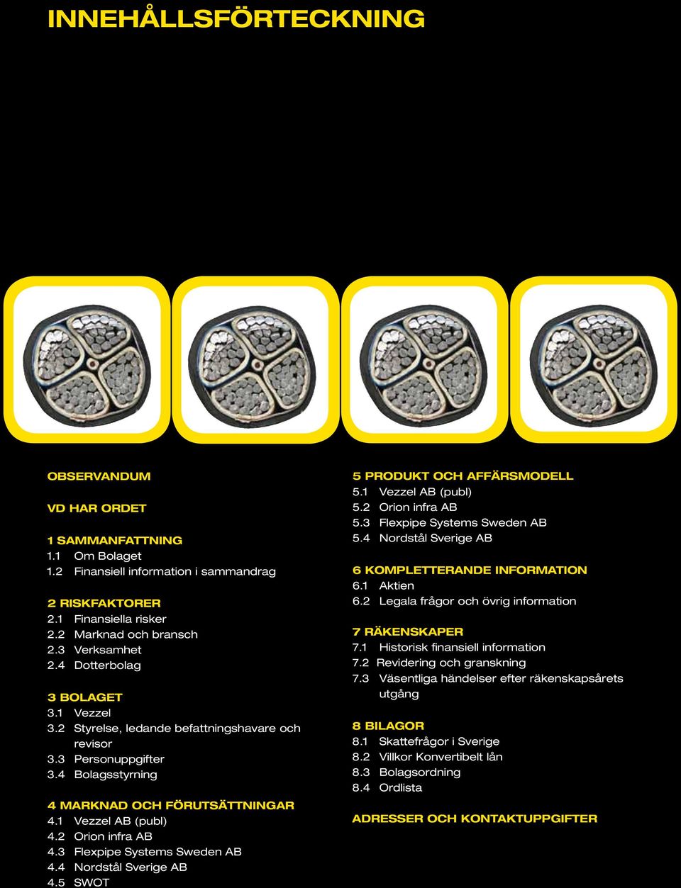 3 Flexpipe Systems Sweden AB 4.4 Nordstål Sverige AB 4.5 SWOT 5 Produkt och affärsmodell 5.1 Vezzel AB (publ) 5.2 Orion infra AB 5.3 Flexpipe Systems Sweden AB 5.