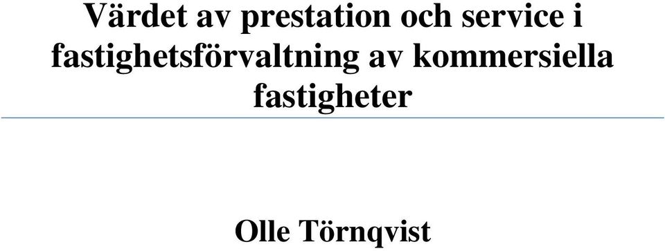 fastighetsförvaltning