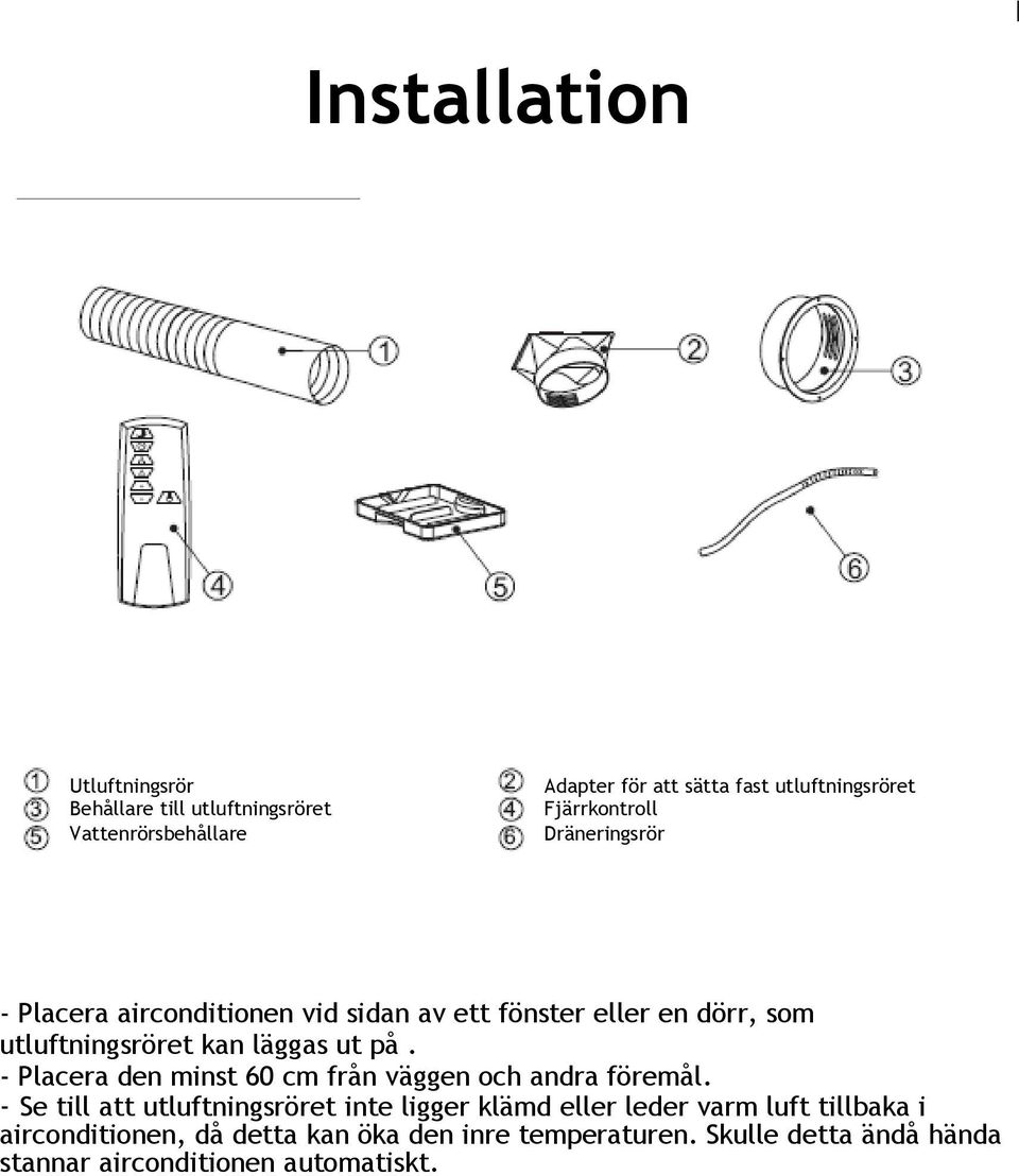 på. - Placera den minst 60 cm från väggen och andra föremål.