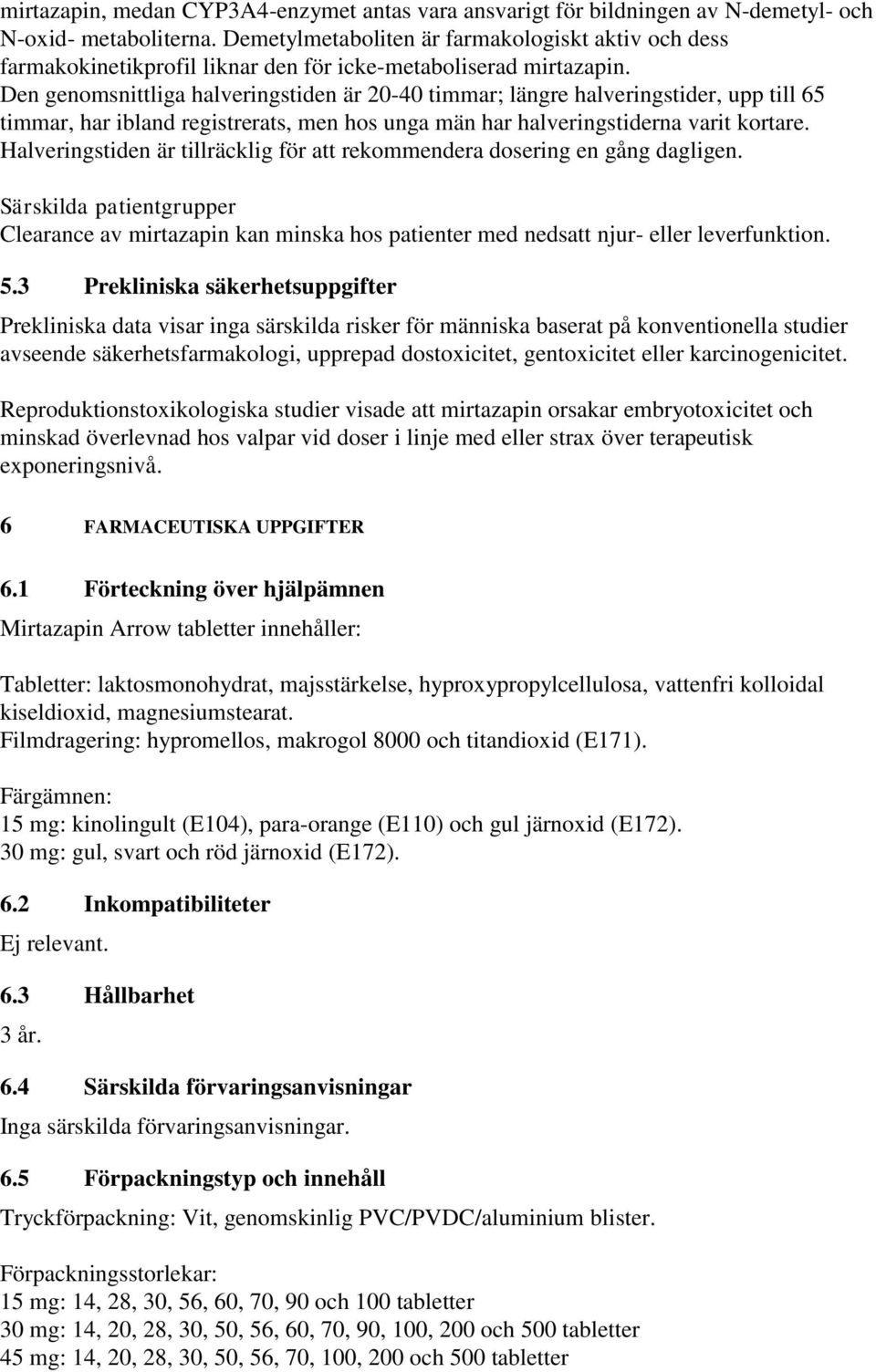 Den genomsnittliga halveringstiden är 20-40 timmar; längre halveringstider, upp till 65 timmar, har ibland registrerats, men hos unga män har halveringstiderna varit kortare.