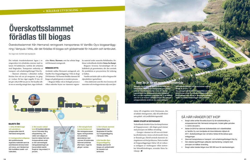 1. Cirka 40 000 borgåoch askolabors avloppsvatten leds till Hermansö reningsverk. 2.