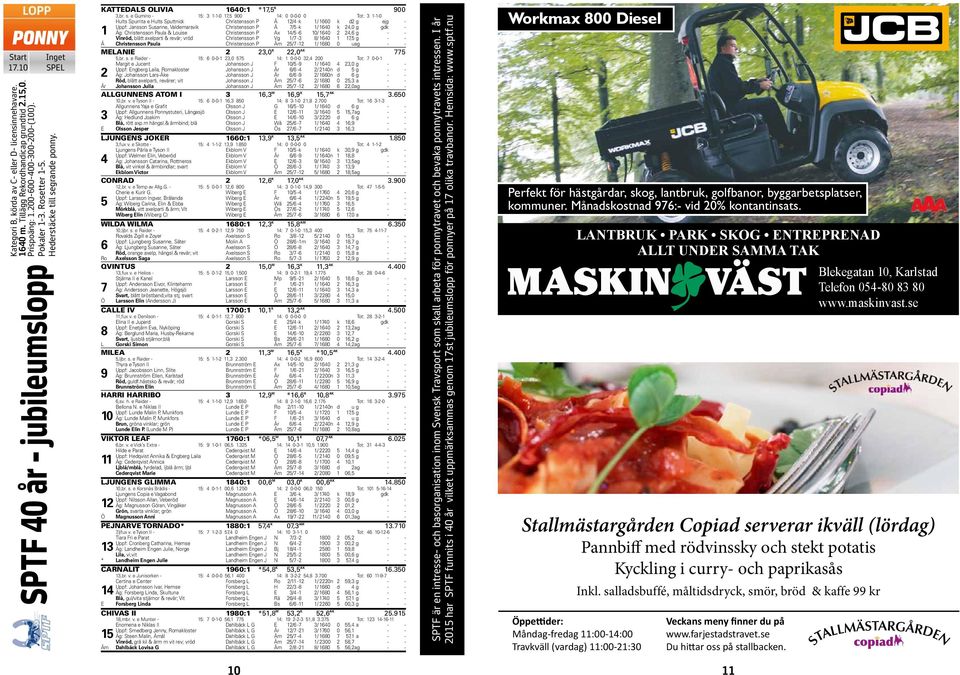grande ponny. SPTF 0 år - jubileumslopp F = H KATTEDALS OLIVIA 0: *, K 900,br. s.