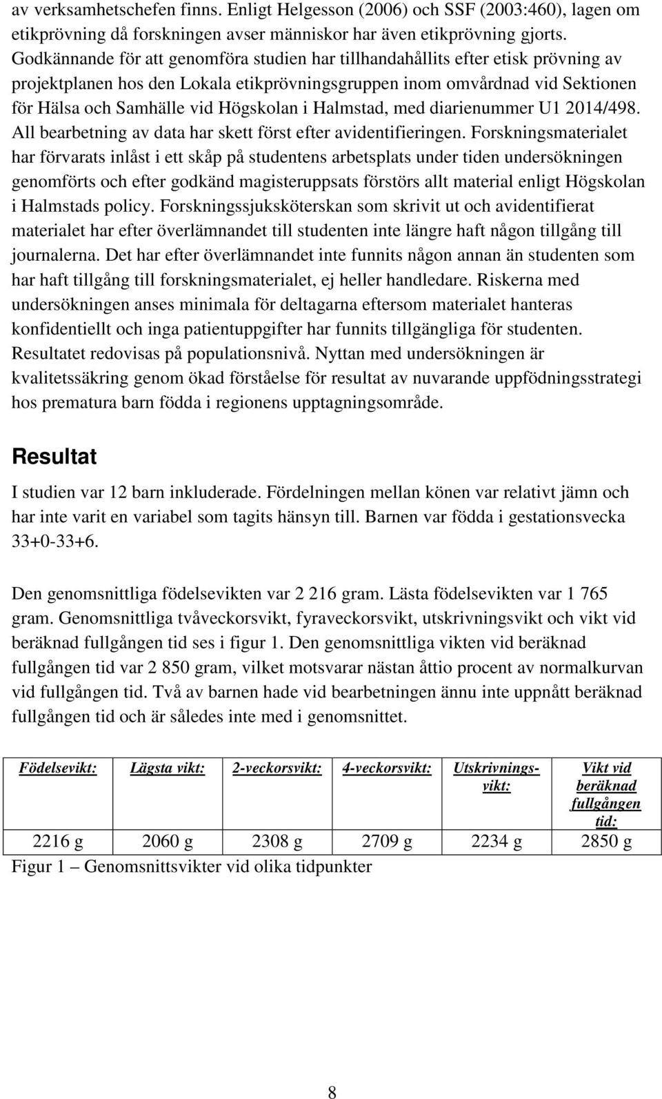 i Halmstad, med diarienummer U1 2014/498. All bearbetning av data har skett först efter avidentifieringen.