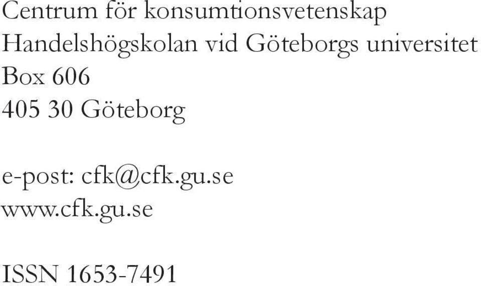 universitet Box 606 405 30 Göteborg
