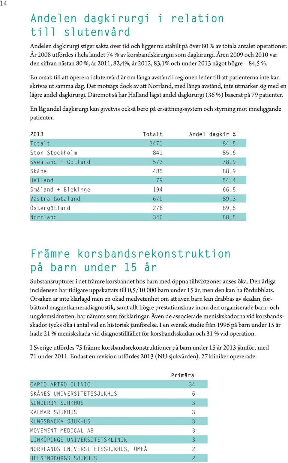 En orsak till att operera i slutenvård är om långa avstånd i regionen leder till att patienterna inte kan skrivas ut samma dag.