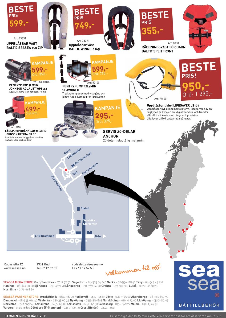 1 Aqua Jet WPS från Johnson-Pump 499,- Ord: 695,- Art: 5958 Länspump dränkbar 38l/min JOHNSON Ultima Bilge Kvalitetspump m inbyggd automatisk nivåvakt utan rörliga delar.