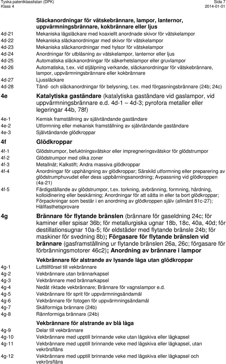 eller ljus 4d-25 Automatiska släckanordningar för säkerhetslampor eller gruvlampor 4d-26 Automatiska, t.ex.