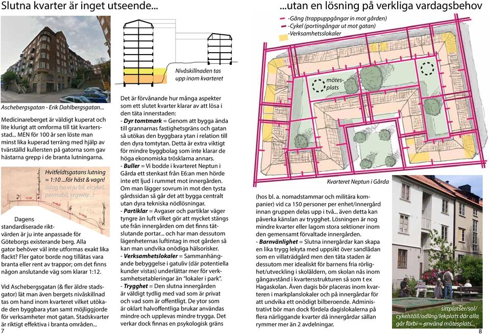 många aspekter Aschebergsgatan - Erik Dahlbergsgatan.