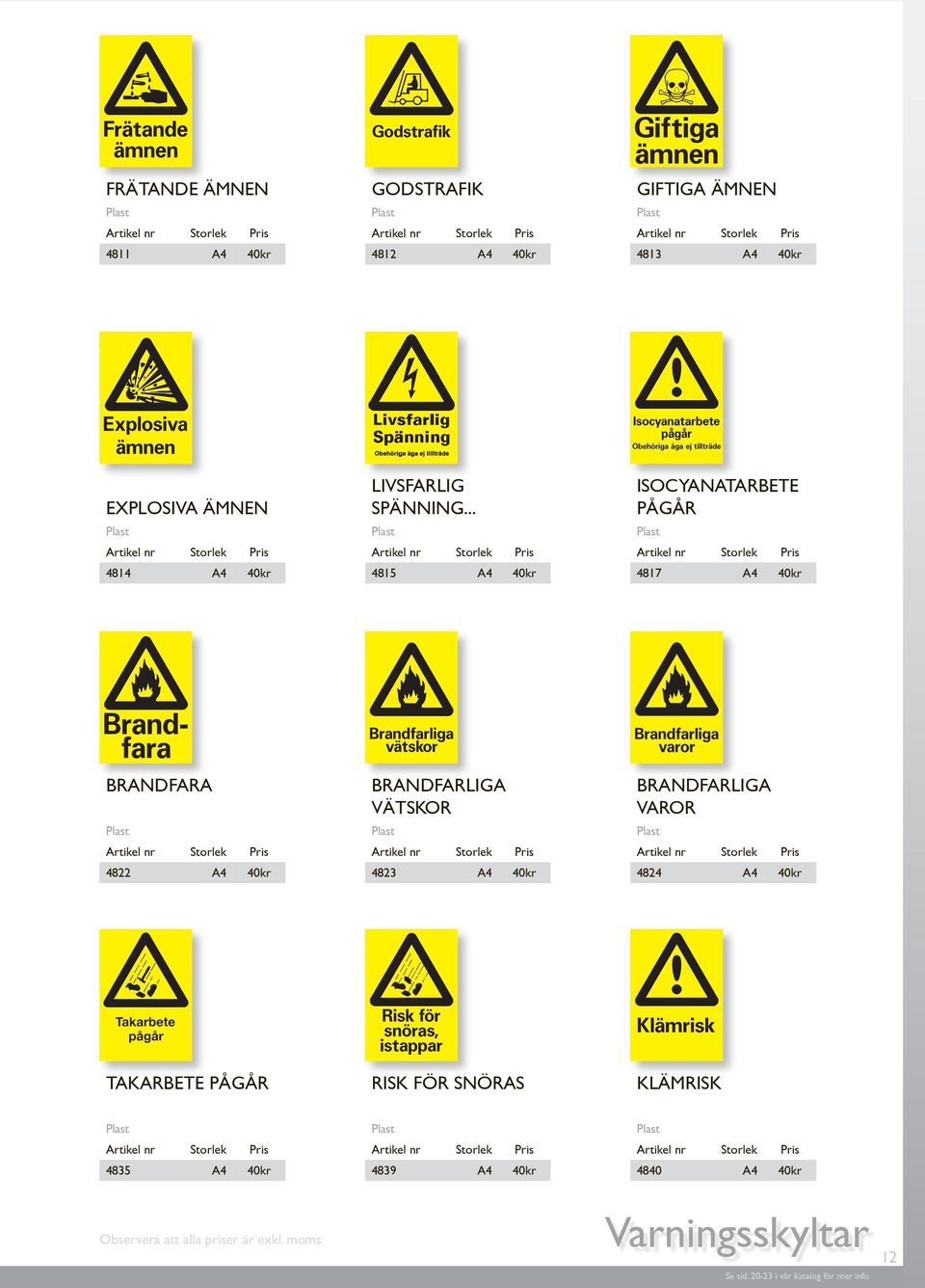 .. ISOCYANATARBETE PÅGÅR 4814 A4 4815 A4 4817 A4 BRANDFARA BRANDFARLIGA VÄTSKOR